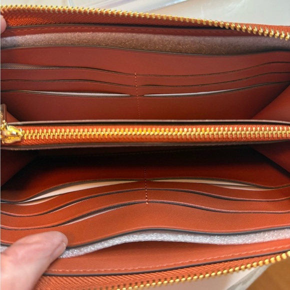 NWT Kate Spade Long Continental Zip Around Leather Wallet Taylor Autumn Oak - Picture 4 of 13